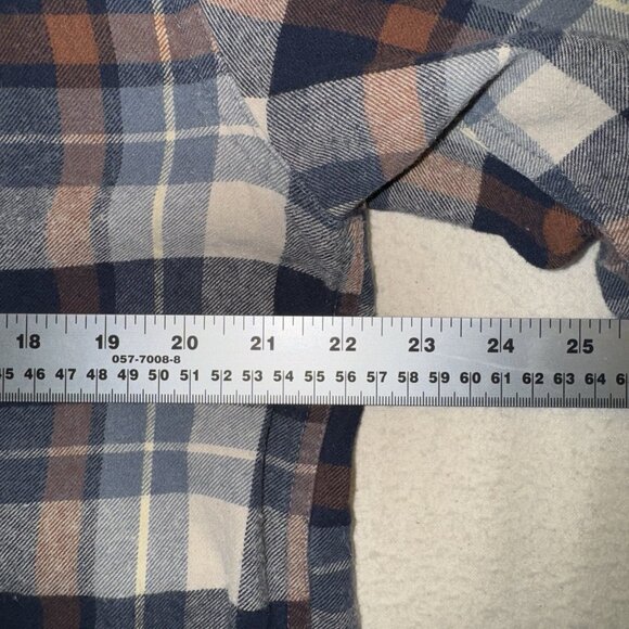 HIPPY TREE - Surf&Stone Flannel Long Sleeve Shirt, Blue Check, Mens Large Button - Picture 8 of 9